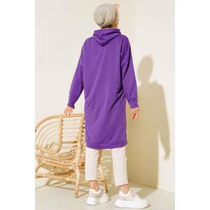 Tunique à Poches Kangourou Violet - Product Image 3