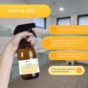 Neutralisateur d'odeurs en spray intense, formule jaune : pour canalisations, égouts, odeurs d'urine et de matières fécales - Bouteille de 1L - OEM / Marque privée - Product Image 6
