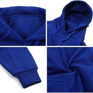 Sudaderas con capucha para hombre con logotipo personalizado, jersey de forro polar de algodón 100% cómodo, ropa deportiva para gimnasio, estilo informal azul bordado transpirable - Product Image 4