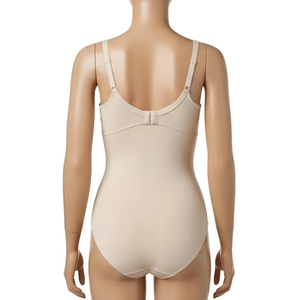 ชุดชั้นในสตรีกระชับรูปร่างผ้าไนลอนสแปนเด็กซ์ชุดบอดี้สูทปักแบบครึ่งแขนควบคุม - Product Image 3