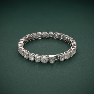 Trendy Jewelry 14kt White Gold Bracelet In Lab Grown Diamond Fashion Tennis Bracelets for Women Anniversary Gifts And Party Wear - Product Image 4