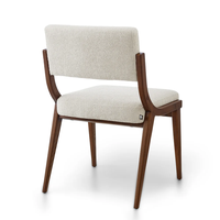 Chaise de salle à manger moderne avec structure en teck massif et revêtement en velours, portable, adaptée à l'intérieur et à l'extérieur, pour la maison, le bureau, le parc, l'appartement