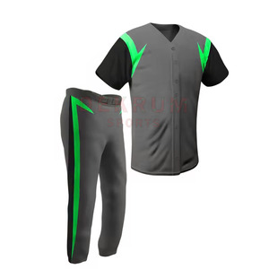 Fournisseur direct d'usine, uniforme de baseball respirant, taille plus, manches courtes, vêtements d'équipe, prix de gros - Product Image 1