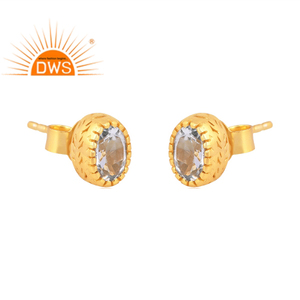 Boucles d'oreilles en argent sterling artisanal indien avec pierre précieuse topaze bleue naturelle, fabricant de bijoux sur mesure - Product Image 1