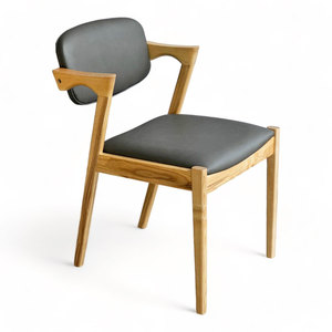 KAI <b>Dining</b> <b>Chair</b> with High Back Minimalist Design Ash Wood Frame PU Leather Upholstery Solid Feature for Living Room GCF139 - Product Image 1