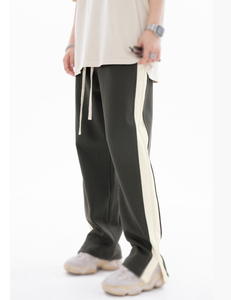 Tout nouveau automne hiver léger décontracté hommes jambe large pantalon de survêtement droit 100% coton - Product Image 5