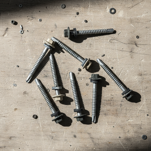 Vis autoperceuse à tête hexagonale avec rondelle EPDM, en acier au carbone, filetage grossier, pour fixation métallique, résistante à la corrosion, pour la construction, en pouces - Product Image 1