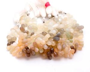 La mejor calidad, cuentas de Briolette facetadas de piedra lunar múltiple Natural pulida suave para joyería personalizada, cuentas de piedras preciosas reales - Product Image 3