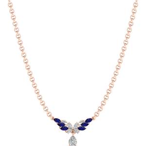 REYES High Quality Pear Cut 2.75 Carat <b>Blue</b> <b>Sapphire</b> Gemstone Pendants in 925 Sterling Silver Moissanite <b>Necklaces</b> For Women - Product Image 5