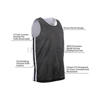 Jersey basket dapat dibalik Jersey bola basket atletik jaring tunggal untuk tim Scrimmage