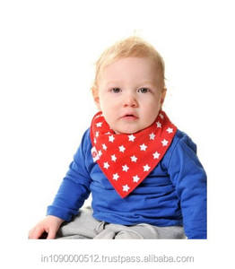 Suave 100% algodón orgánico bebé baberos bandana lado frontal algodón lado trasero impermeable poliéster baberos bandana bebé - Product Image 1
