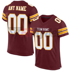 Maillots de football américain 100% polyester, impression par sublimation personnalisée, séchage rapide, protection UV, nom d'équipe personnalisé, unisexe, prix abordable - Product Image 1