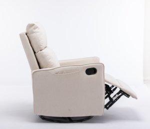<span class=keywords><strong>Fauteuil</strong></span> inclinable pivotant manuel avec dossier haut en lin doux <span class=keywords><strong>Fauteuil</strong></span> à bascule pour le salon ou la chambre d'enfant - Product Image 3