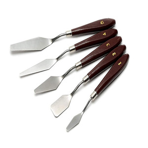 Couteaux à peinture Spatule en acier inoxydable Couteaux à palette avec manche en bois pour peinture à l'huile et à la gouache - Product Image 2