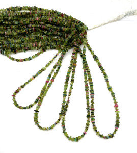 Perles pour crayons en tourmaline naturelle de 16 pouces 4-7 MM 64 CT Brin de pierres précieuses polies Idée cadeau parfaite - Product Image 1