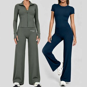 Women 4 Piece Yoga Set High Waist Shorts Deep V Neck Spaghetti Strap Solid Color Seamless Breathable Sports Wear <b>leggings</b> - Product Image 5
