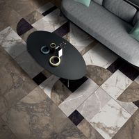 Sélection Spéciale 100% Fabriqué en Italie Carreaux de Porcelaine Pleine Masse Colorés Finition Brillante Surface Naturelle Effet Marbre Design Graphique