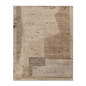 Alfombra Kavi Ivory de Lana y Seda Anudada a Mano, Serie Unfold-EBSK-386(3D) con Patrón Abstracto para Uso Doméstico - Product Image 1