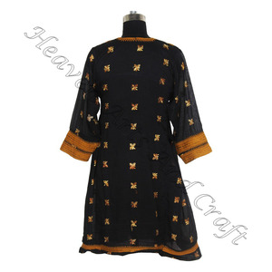 Vintage negro Afghani Balochi vestido hecho a mano Afghani/Irani/Balochi/pakistaní/indio BDR007 mujeres usan el mejor vestido de diseño Vintage - Product Image 2
