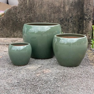 Maceta de cerámica esmaltada grande respetuosa con el medio ambiente moderna OEM/ODM producto de jardinería doméstica de etiqueta privada con diseño moderno - Product Image 5