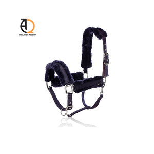 Licol pour cheval en cuir et nylon avec couronne équestre - Product Image 3