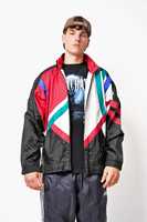 Veste coupe-vent vintage style survêtement automne, motif multicolore, style années 90, sport, rave, swag, hipster, 100% coton, à capuche, zippée, coupe-vent