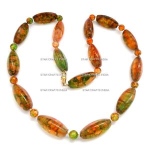 Collier en résine pour femmes de mode quotidienne au design unique, meilleure vente de collier de perles en résine, perles colorées - Product Image 5