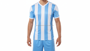 Uniformes de football pour hommes de haute qualité avec logo personnalisé, 100% polyester, séchage rapide, respirant, col en V, dernier design, ensembles de football - Product Image 2