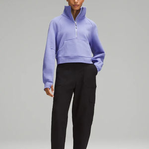 Custom Half <b>Zip</b> Loose Solid Color Fleece <b>Sweatshirt</b> <b>Women</b> <b>Quarter</b> <b>Zip</b> Oversized Drop Shoulder Pullover half <b>zip</b> <b>Sweatshirt</b> - Product Image 6