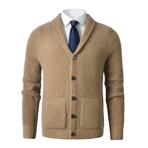 Mens Premium V-neck Heavy Cable Knit Single Breasted Wool/Viscose Button-Up Winter <b>Cardigan</b> <b>Sweater</b> Jacket Front Pocket Warm - Product Image 1