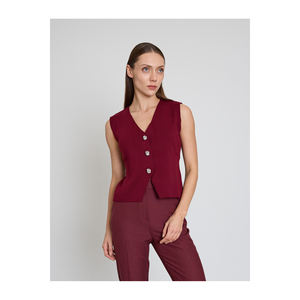 Chaleco de Mujer en Mezcla de Lana con Botones Metálicos, Elegante - Product Image 6