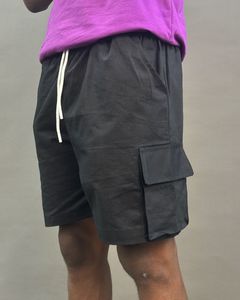Shorts d'été décontractés pour hommes en toile 100 % coton, motif uni, cordon de serrage, taille élastique, respirant, séchage rapide, imperméable - Product Image 1