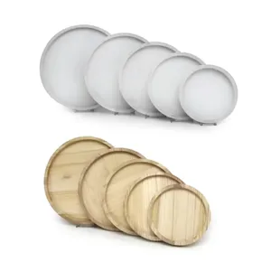 Lowest price wooden tray <b>kitchen</b> <b>accessories</b> handmade bamboo wood trays for food & drinks display - Product Image 3