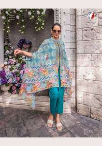 Dernière tenue de créateur vente chaude coton viscose et mousseline pantalon Kurti et Dupatta avec broderie et travail à la main exportateur mondial - Product Image 4