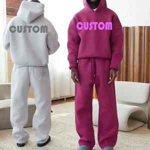 Conjunto Deportivo Personalizado de 2 Piezas para Hombre, Sudadera con Capucha Holgada de Felpa, 100% Poliéster, Corte Ajustado, Ligero y de Alta Calidad para Invierno - Product Image 3