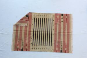 Coton tissé à la main 4x6 ft Dhurrie tapis indien Artisan fait Tressé Technique Géométrique Zig Zag Motif Plusieurs Couleurs Fabriqué - Product Image 5