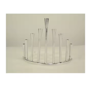 เชิงเทียนอลูมิเนียมสีเงินขัดเงาพร้อมแขนเก้าส่วนสำหรับตกแต่งงานแต่งงานงานปาร์ตี้ที่บ้านสำนักงาน - Product Image 1