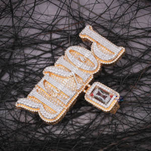 Exquisito colgante de diamante con letra personalizada de moissanita de Plata de Ley 925 con brillo inigualable elegante diseño de Hip Hop - Product Image 4
