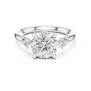 Bijoux organiques Bague classique en or 14 carats avec diamants taille ronde pour fiançailles et proposition - Product Image 3