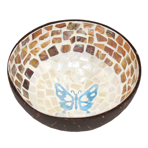 Bol en laque de noix de coco vadrouille de haute qualité avec nacre incrustée pour la décoration de cuisine de vaisselle du Vietnam - Product Image 1