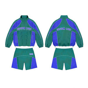 2025 Veste en nylon unisexe et ensemble court coupe-vent de grande taille avec veste imprimée solide et combo court - Product Image 5