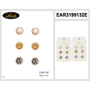 Orecchini pendenti Linda Fashion con borchie in zirconia cubica, placcati oro, imitazione perla, gioielli da sposa da donna, 7,5 cm - Product Image 6