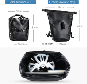 Logo personnalisé PVC TPU <span class=keywords><strong>Vélo</strong></span> Étanche 20L <span class=keywords><strong>Vélo</strong></span> Cycle <span class=keywords><strong>Sacoche</strong></span> Sac Résistant À L'eau Coffre Voyage Bagages Sac Pour L'extérieur - Product Image 3