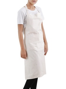 Tablier à bavette teint en fil de coton 100%, bavoir à la taille gris, cuisine salon de coiffure jardin barbecue PE LDPE PU PVC Denim tissu polyester - Product Image 3