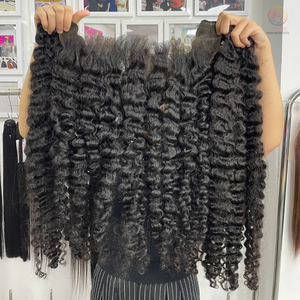 Vietnamita Virgin Genius Weft Premium HD Frontal 30 pulgadas Mejor precio Cutícula alineada Cabello humano Birmano Rizado Vendedores de cabello - Product Image 2