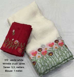 Belle béguin avec broderie et coupe Saree Femme Fabricant de mode de Surat au prix de gros - Product Image 1