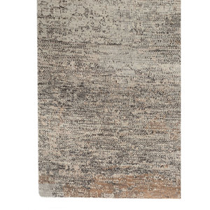 Alfombra Kavi Gris y Negra Anudada a Mano de Lana y Seda de Bambú con Patrón Abstracto, Colección Afterglow para Uso Doméstico - Eskm-03 - Product Image 4