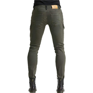 Mens High Waist Protective Coated Denim Trouser Pant Motorcycle <b>Knee</b> <b>Protector</b> Biker Cargo Pants Elastic Waist Closure Plus Size - Product Image 6