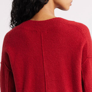 Meilleures ventes en ligne Pulls à col en V pour femmes Teints unis et séchage rapide Pulls à col en V pour femmes - Product Image 4
