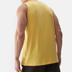 ขายส่งผ่อนคลายพอดีกล้ามเนื้อแขนกุดผ้าฝ้ายนุ่มเสื้อกล้ามกล้ามเนื้อออกกําลังกายยิมสตริงเกาะผู้ชายผ่อนคลาย - Product Image 4